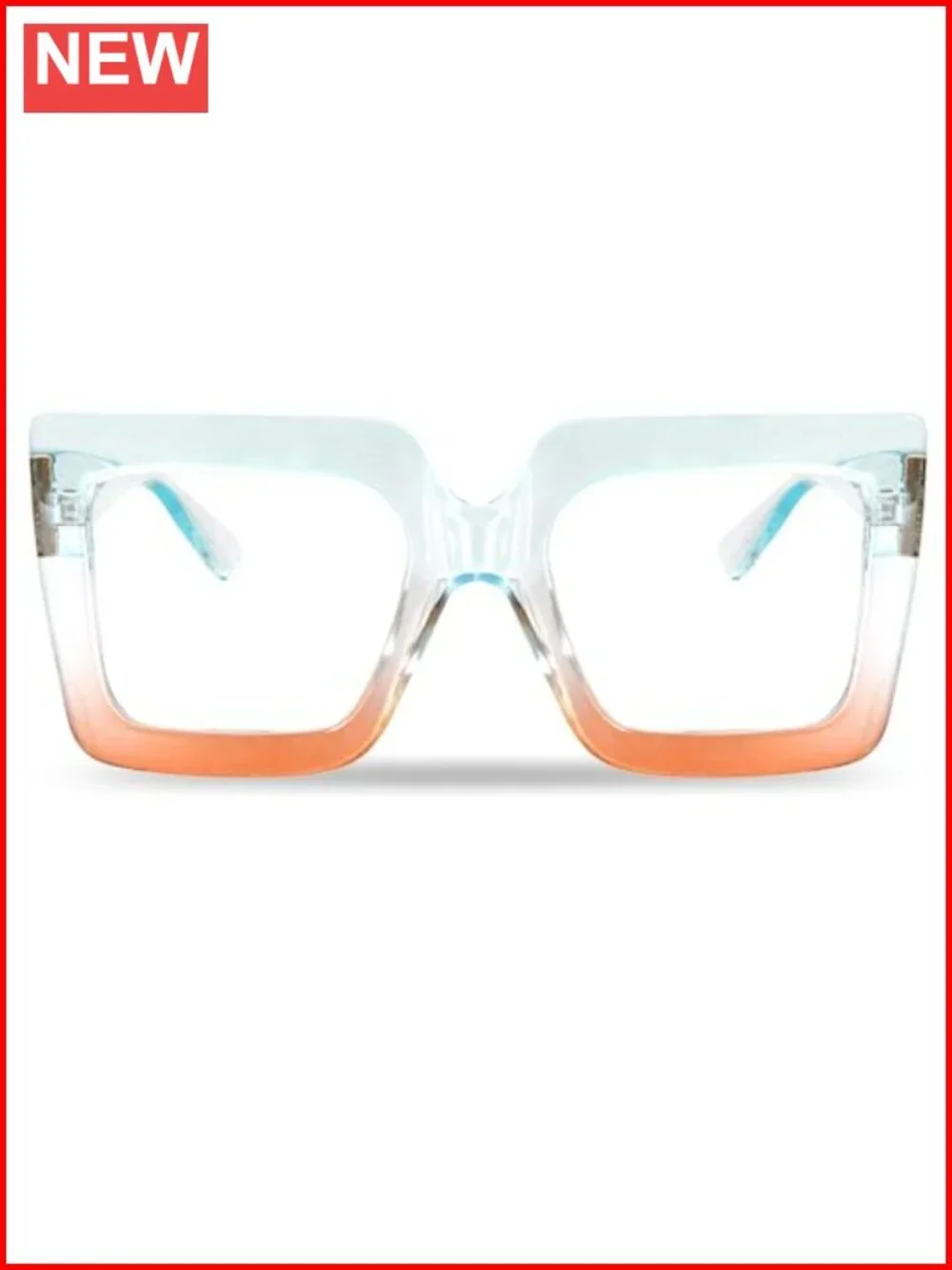 Oversized Square Blue Light Glasses Big Frame Computer Eyewear Thick Fashion
